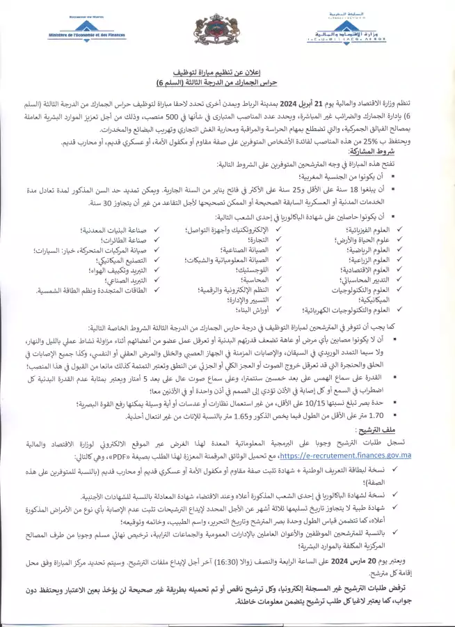 حراس الجمارك Douanes 2024